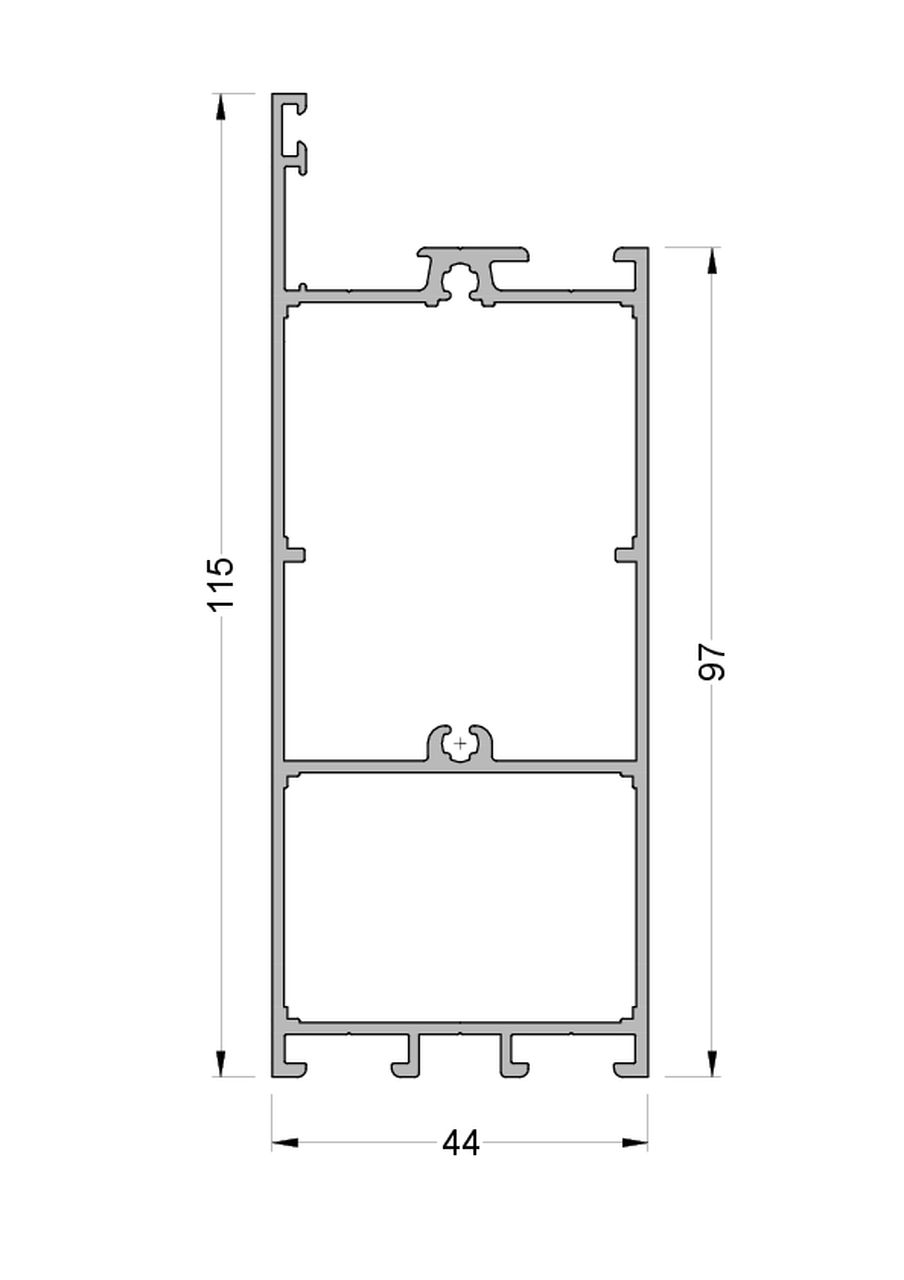 Цоколь ALUMARK 115/97 мм 6м RAL9016. Рис. 1 Цоколь ALUMARK 115/97 мм 6м RAL9016. Рис. 1