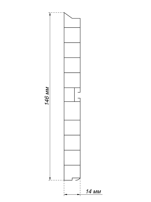 Цоколь кухонный ПВХ Белый глянец H=150мм L=4м FIRMAX. Рис. 2