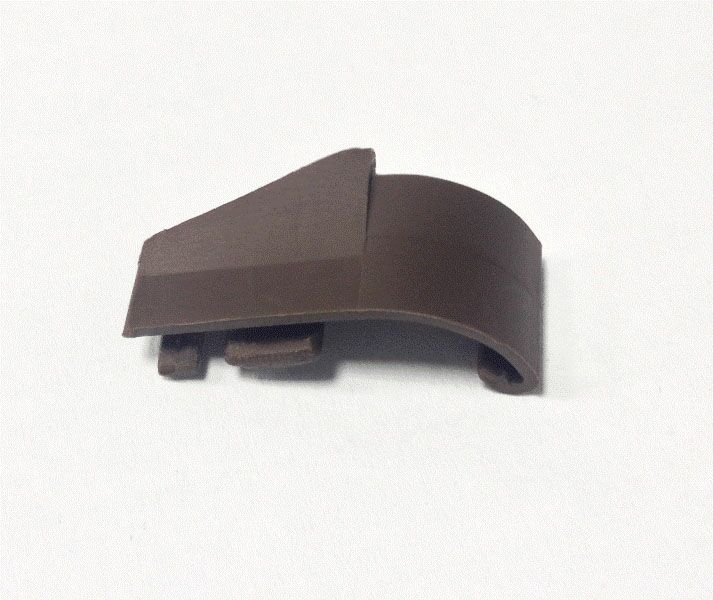 Накладка торцевая АЛЮСТАРТ, для водоотводного профиля, правая, с переменным углом, пластик, коричневый. Рис. 1