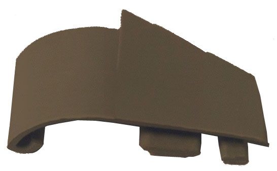 Накладка торцевая АЛЮСТАРТ, для водоотводного профиля, правая, с прямым углом, пластик, бронза. Рис. 1