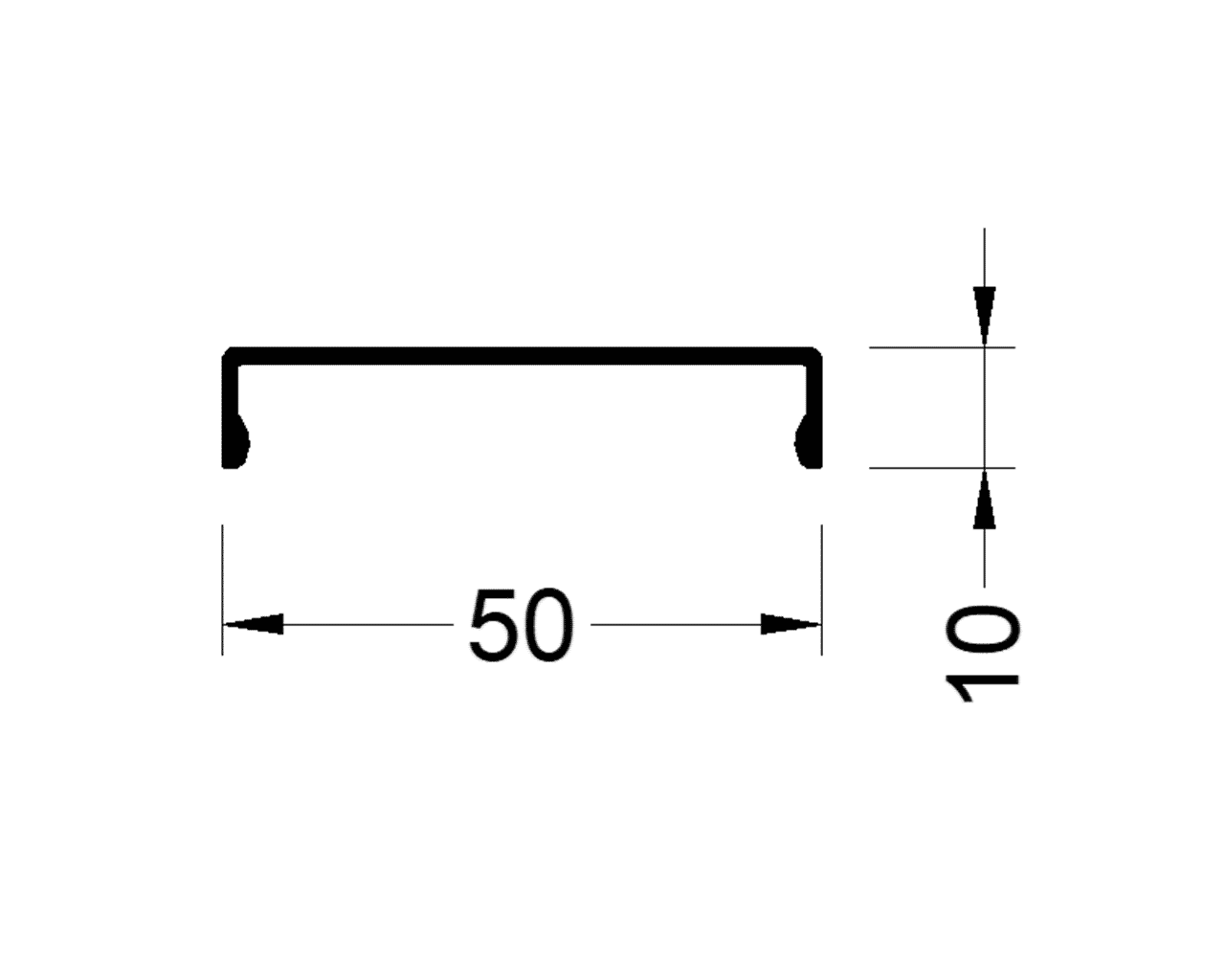 Декоративная крышка 10 мм 6,8м  неокрас. Рис. 1