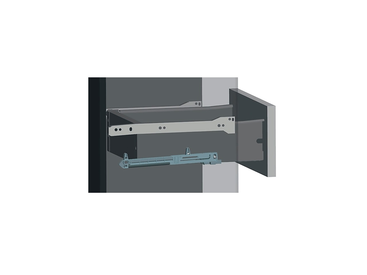 Демпфер для ящиков с боковинами на роликовых направляющих (к-т из 1 шт. W= 60). Рис. 3 Демпфер для ящиков с боковинами на роликовых направляющих (к-т из 1 шт. W= 60). Рис. 3