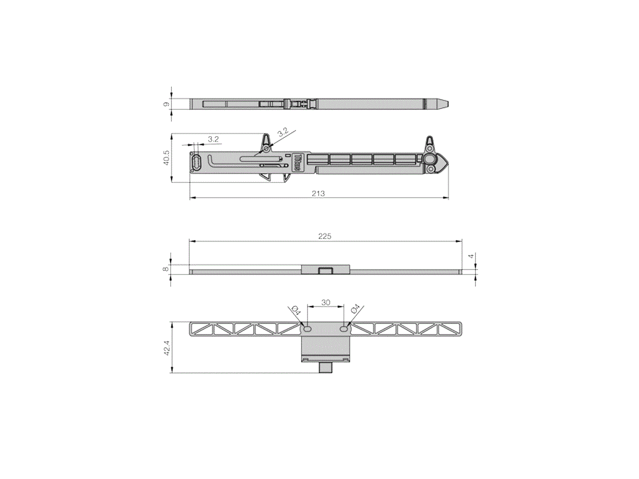 Демпфер для ящиков с боковинами на роликовых направляющих (к-т из 1 шт. W= 60). Рис. 2