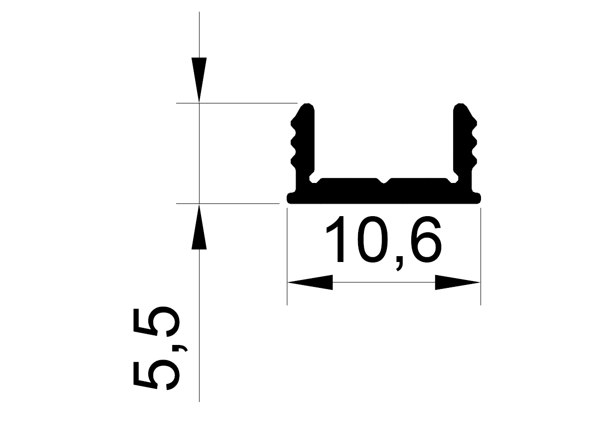 Держатель профиля АЛЮСТАРТ, длина 100 мм,, неокрашенный. Рис. 2