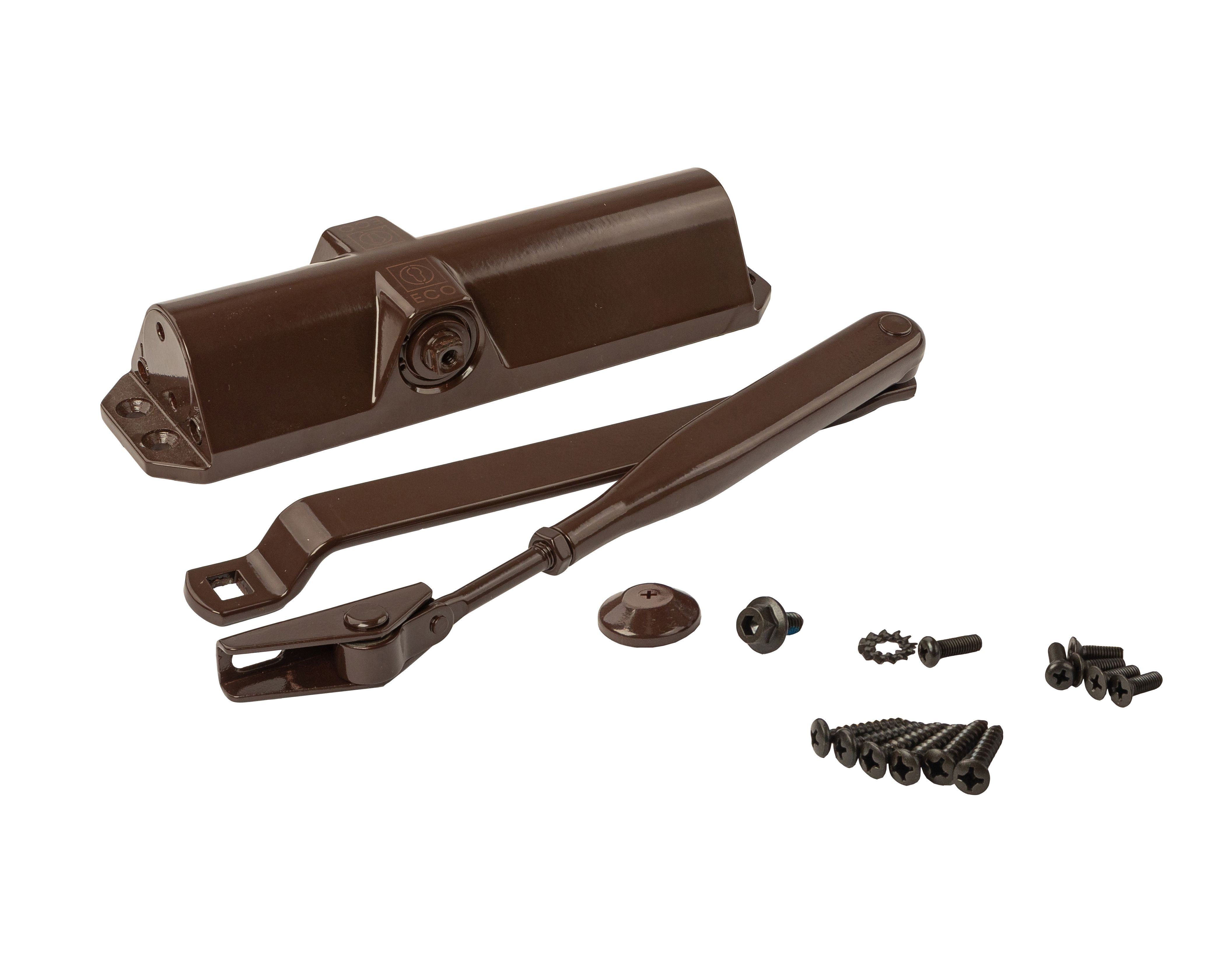 Доводчик ECO Schulte TS-10D EN2/3/4, с тягой, Коричневый RAL8017. Рис. 1 Доводчик ECO Schulte TS-10D EN2/3/4, с тягой, Коричневый RAL8017. Рис. 1