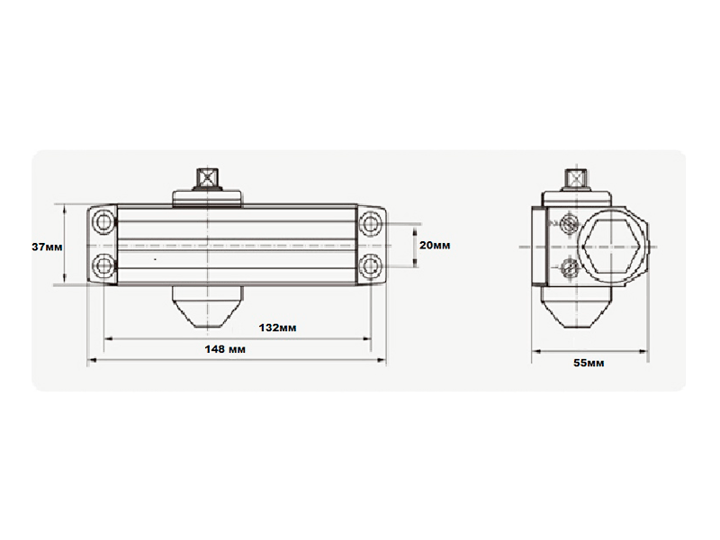 Доводчик Elementis 602 EN2 Черный RAL9005. Рис. 2 Доводчик Elementis 602 EN2 Черный RAL9005. Рис. 2