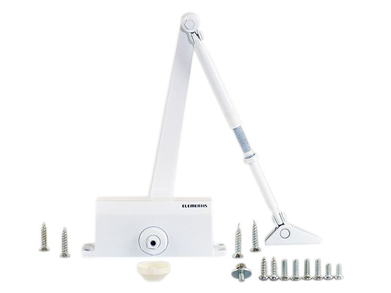 Доводчик 602, до 60 кг, с тягой, бел. ELEMENTIS. Рис. 1