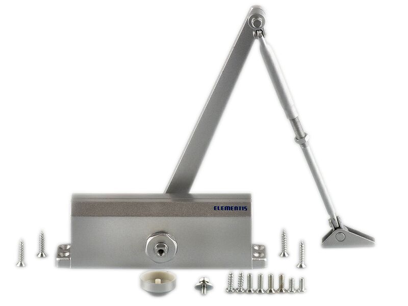 Доводчик Elementis 604, до 100 кг, с тягой, тёмно серый.. Рис. 1