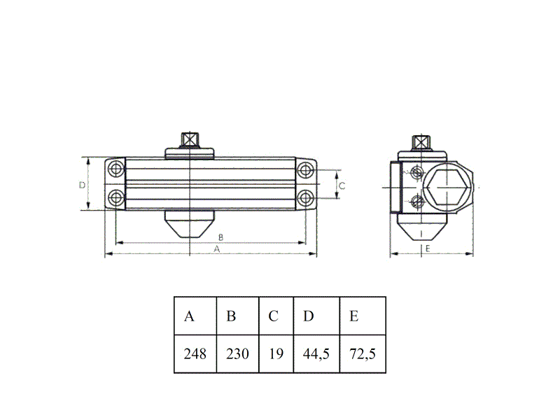 Доводчик Elementis 605, 150 кг, Белый RAL9016. Рис. 2 Доводчик Elementis 605, 150 кг, Белый RAL9016. Рис. 2