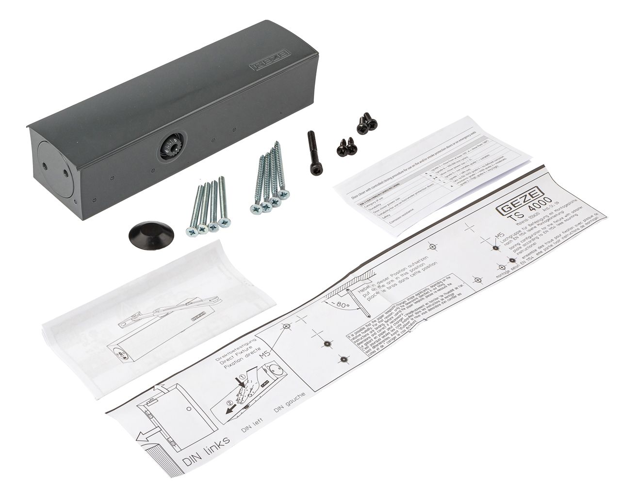 Доводчик GEZE TS 2000 NV BC EN 2-4, без тяги, графит RAL7024. Рис. 1