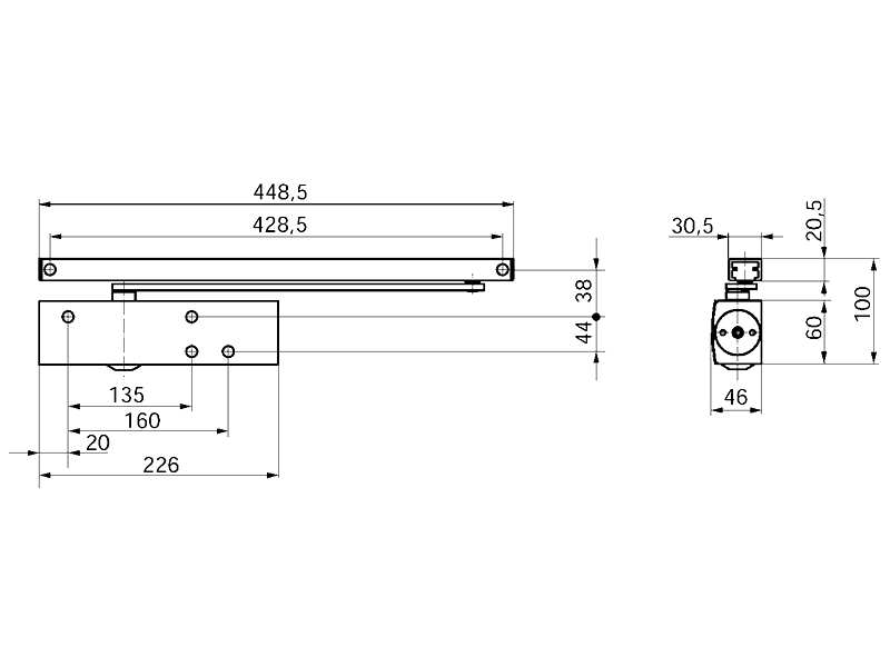 Доводчик GEZE TS 3000 VBC EN1-4 (Back Check), без тяги, Коричневый Dark bronze. Рис. 3 Доводчик GEZE TS 3000 VBC EN1-4 (Back Check), без тяги, Коричневый Dark bronze. Рис. 3