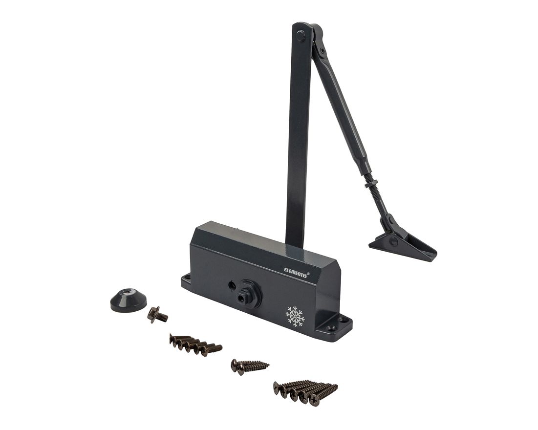 Доводчик с рычажной тягой, усилие EN3/4, с функц. задержки закрывания (DA), антрацит (RAL7016), Elementis. Рис. 2