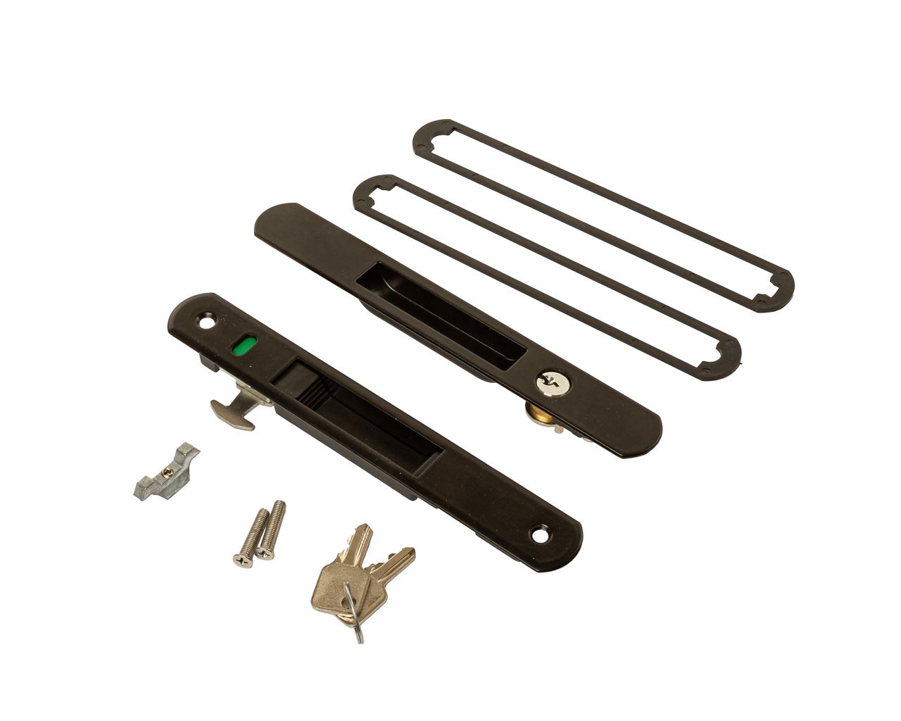 Двусторонняя балконная защелка с ключом,черная. Рис. 1