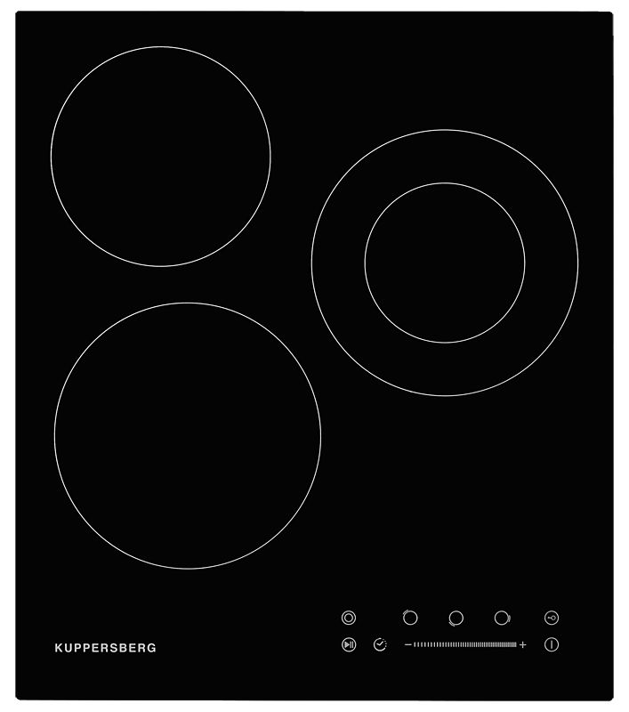 ECS 402 Электричекая независимая стеклокерамическая варочная поверхность, ширина 45 см, цвет черный/прямой край. Рис. 1