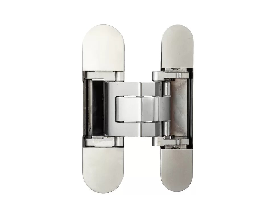 (1 кор.=2 петли) Петля скрытая ELEMENTIS, универсальная, 3D, 130x25/32 мм, 80 кг,, цамак, серебро матовое/черный катафорез. Рис. 1 (1 кор.=2 петли) Петля скрытая ELEMENTIS, универсальная, 3D, 130x25/32 мм, 80 кг,, цамак, серебро матовое/черный катафорез. Рис. 1