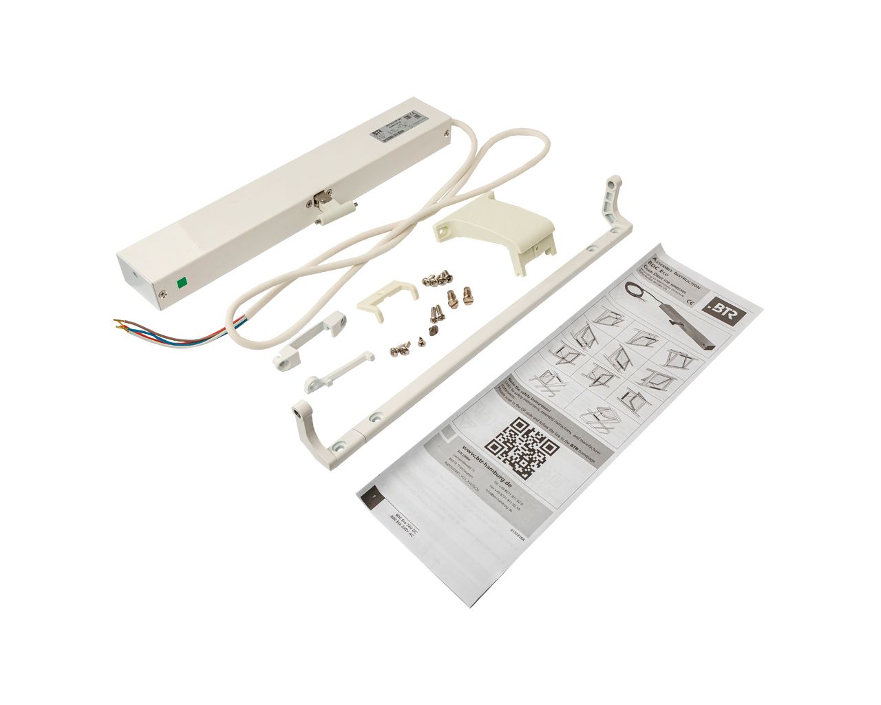 Электропривод цепной оконный BDC Eco, Syncro, с консолями, 24В, белый. Рис. 1