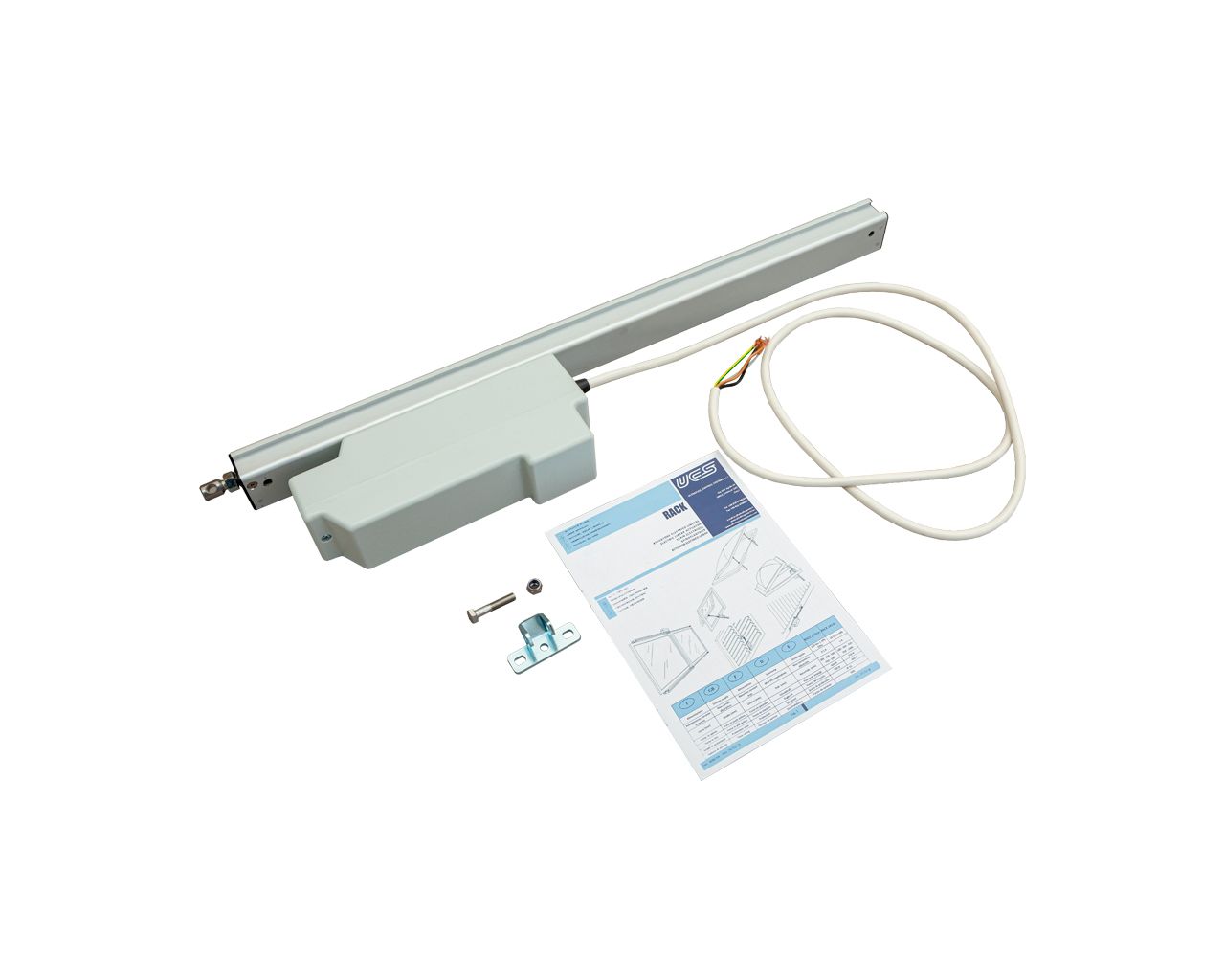 Электропривод реечный RACK, 230В, 350мм, серебро. Рис. 1