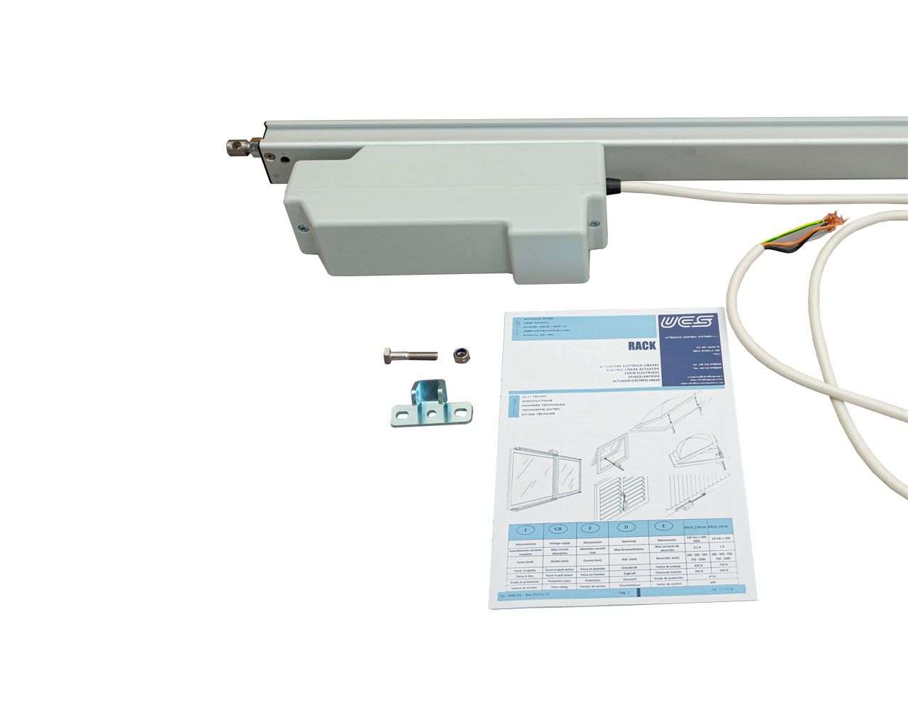 Электропривод реечный RACK, 230В, 350мм, серебро. Рис. 3
