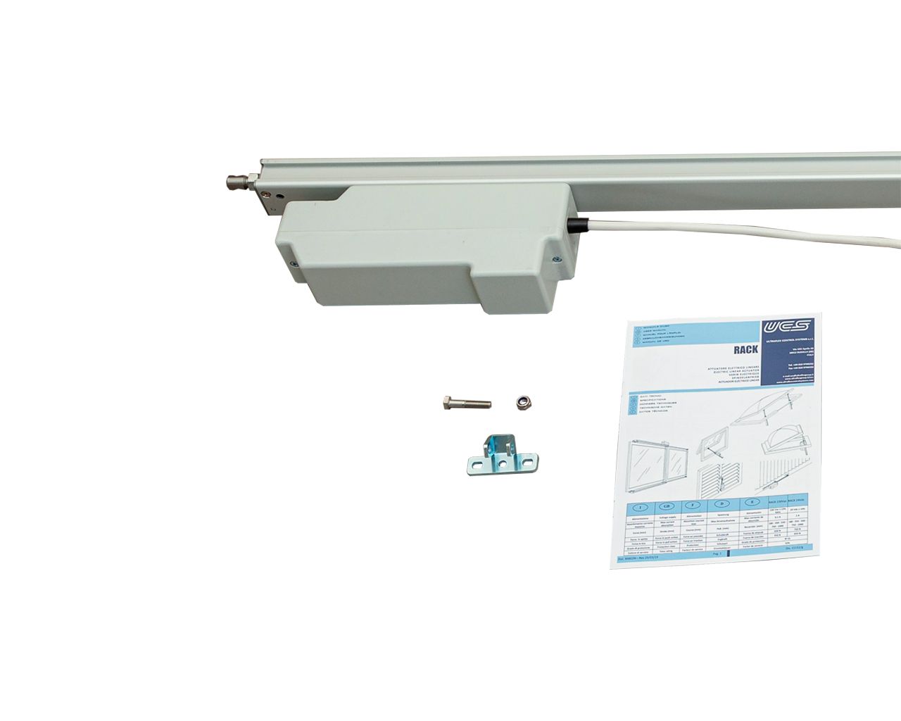 Электропривод реечный RACK, 24В, 1000мм, серебро. Рис. 3