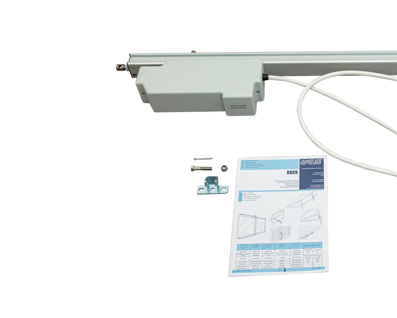 Электропривод вспомогательный реечный RACK, 230В, 550мм, серебро. Рис. 3 Электропривод вспомогательный реечный RACK, 230В, 550мм, серебро. Рис. 3