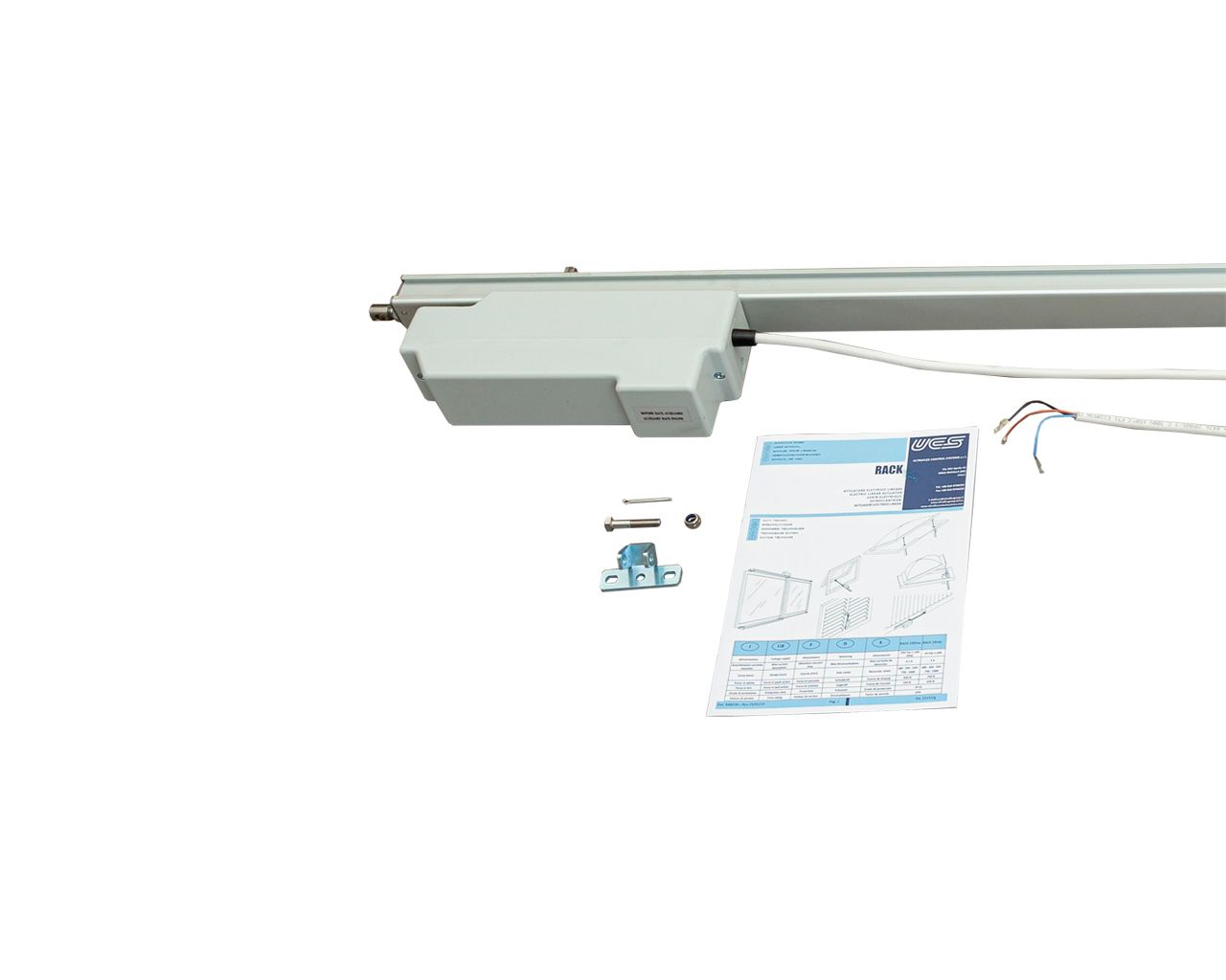 Электропривод вспомогательный реечный RACK, 24В, 1000мм, серебро. Рис. 3