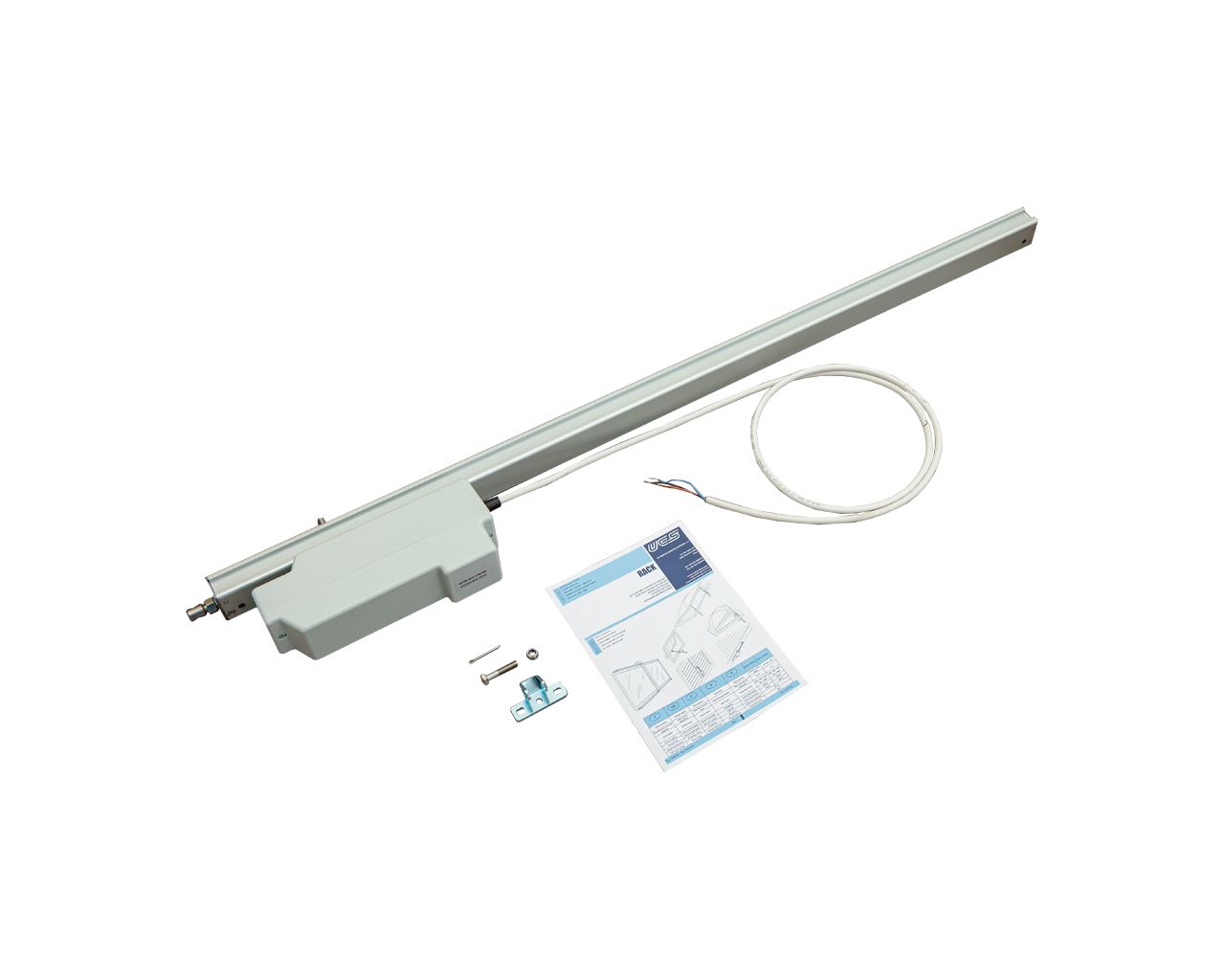 Электропривод вспомогательный реечный RACK, 24В, 750мм, серебро. Рис. 1 Электропривод вспомогательный реечный RACK, 24В, 750мм, серебро. Рис. 1