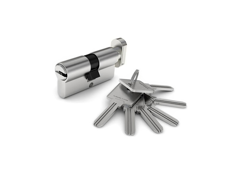 Евроцилиндр с вертушкой DORMA CBR-1 80 (40x40В) НИКЕЛЬ. Рис. 1