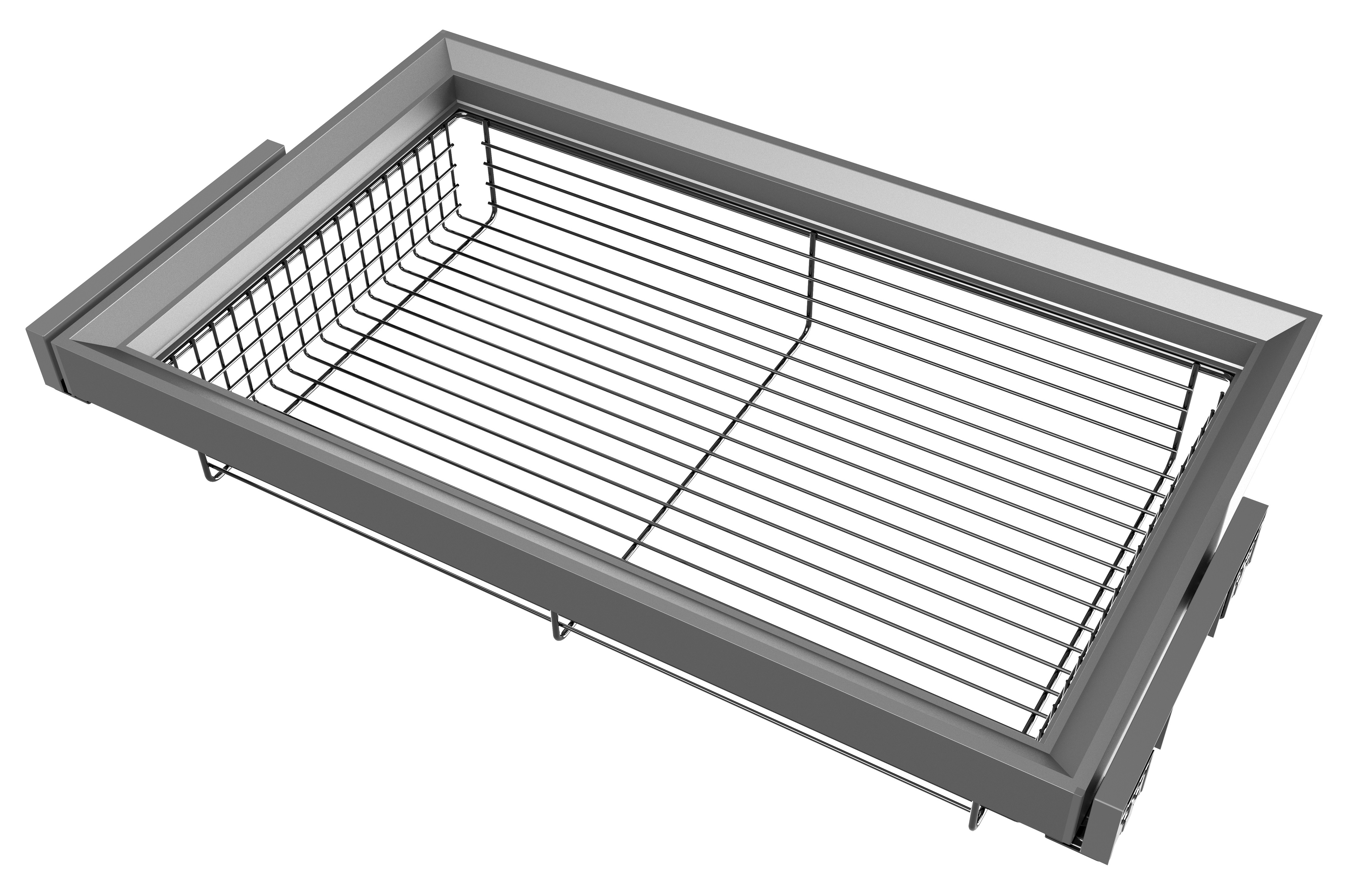 FIRMAX CORA Выдвижная корзина в базу 600 мм, пруток, 564х440х140 (ШхГхВ), серый. Рис. 1