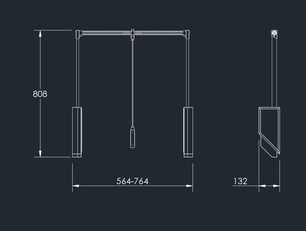 FIRMAX Пантограф 564-764 мм, серый. Рис. 2