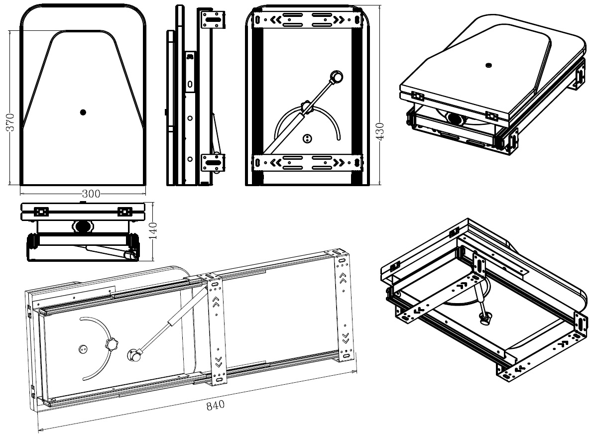 FIRMAX Поворотно-выдвижная гладильная доска, 300х430х140 (ШхГхВ), белая рама.. Рис. 2 FIRMAX Поворотно-выдвижная гладильная доска, 300х430х140 (ШхГхВ), белая рама.. Рис. 2