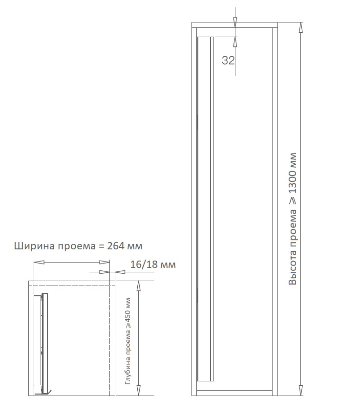 FIRMAX Поворотно-выдвижное зеркало, 352х61х1200 (ШхГхВ), серый. Рис. 3