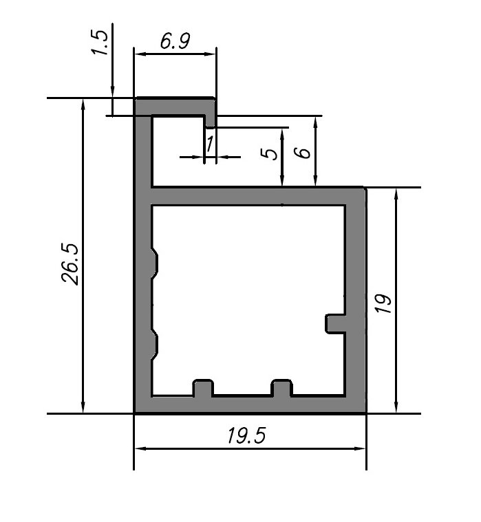 FIRMAX Профиль 26/19 для фасадов, под скрытую петлю, L-5800 мм, темное золото браш. Рис. 1