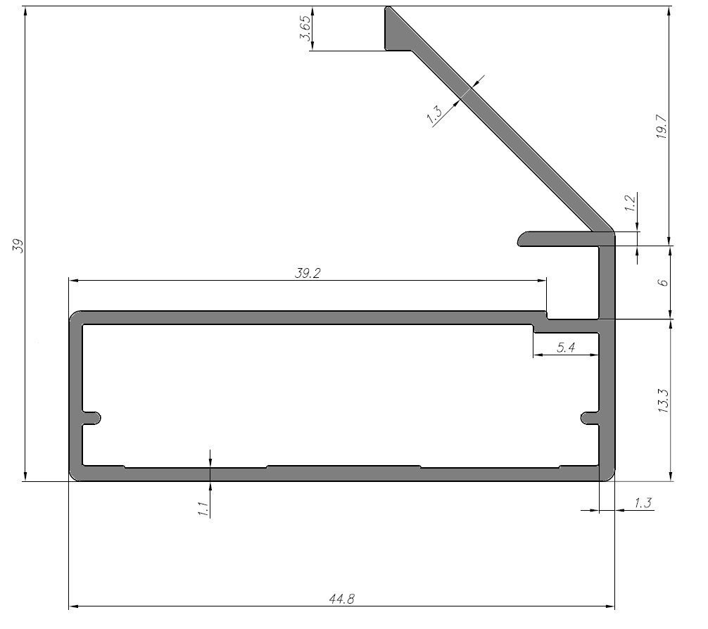 FIRMAX Профиль 45/9 c ручкой, для фасадов, L-5800 мм, темное золото браш. Рис. 1