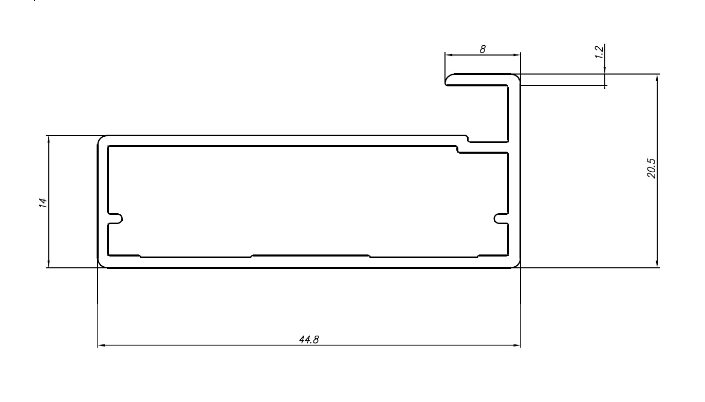 FIRMAX Профиль 45/9 для фасадов, L-5800 мм, светлое золото. Рис. 1