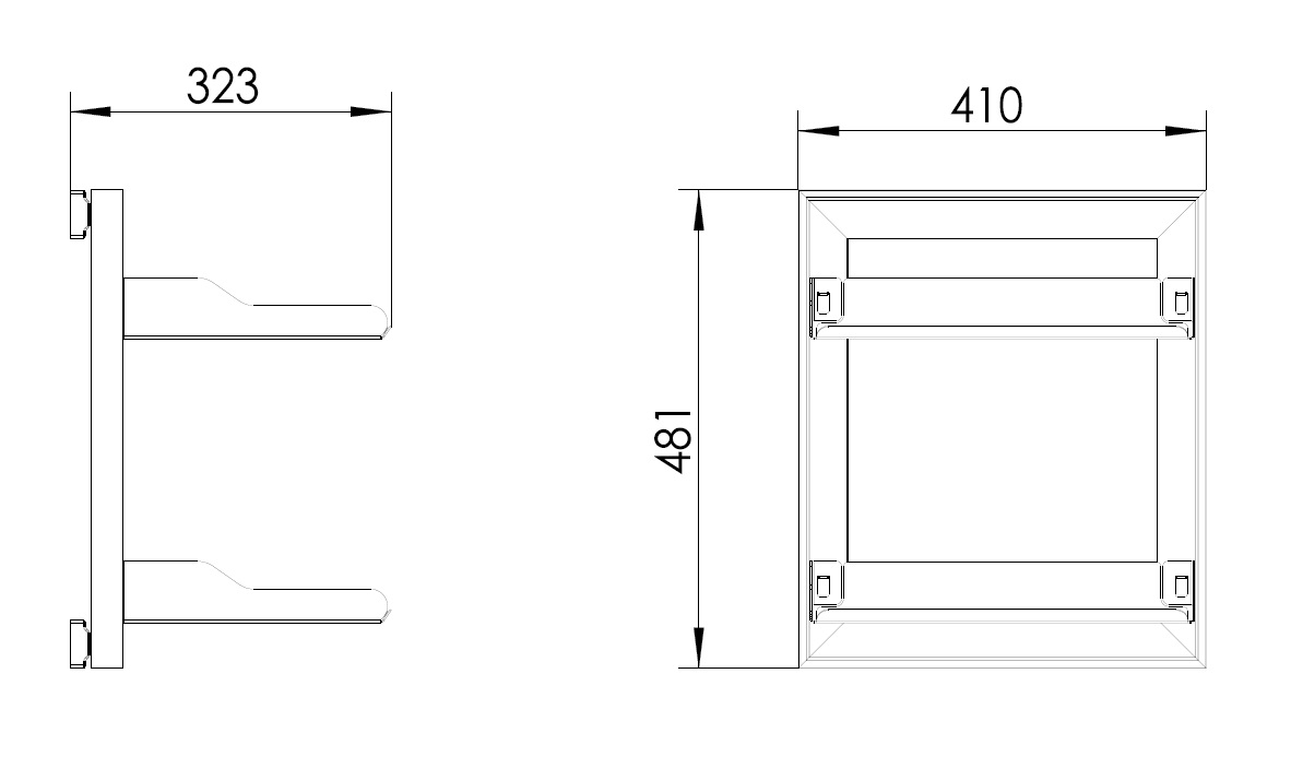 FIRMAX Рамка с боковым креплением, 2 полки 323х410х481 (ШхГхВ), серый. Рис. 2 FIRMAX Рамка с боковым креплением, 2 полки 323х410х481 (ШхГхВ), серый. Рис. 2