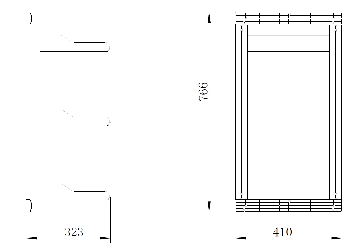 FIRMAX Рамка с боковым креплением, 3 полки 323х410х766 (ШхГхВ), серый. Рис. 2 FIRMAX Рамка с боковым креплением, 3 полки 323х410х766 (ШхГхВ), серый. Рис. 2