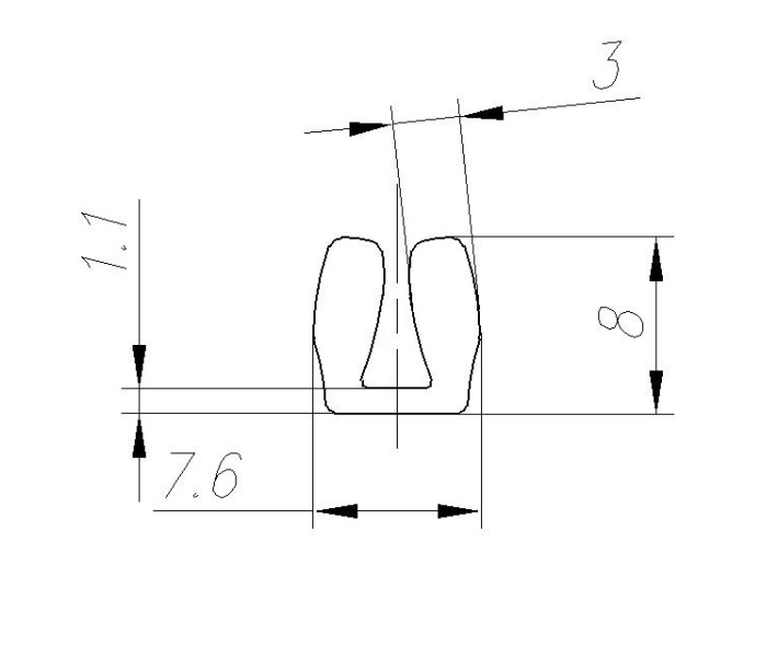 FIRMAX Уплотнитель ПВХ под вставку 4мм, бесцветный, П-образный. Рис. 2