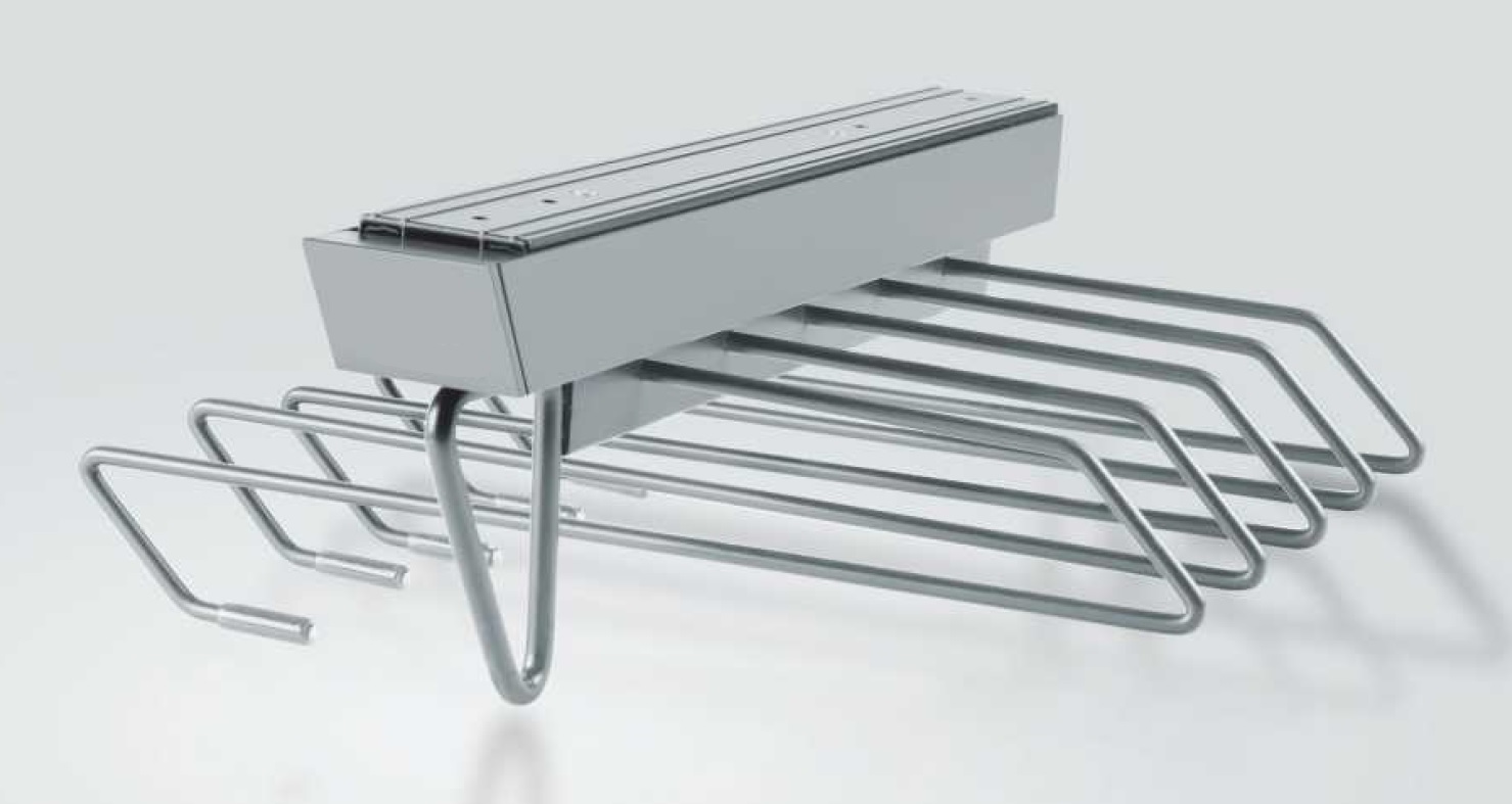 FIRMAX Вешало для брюк, потолочное крепление, 364х425х145 (ШхГхВ), серый. Рис. 1