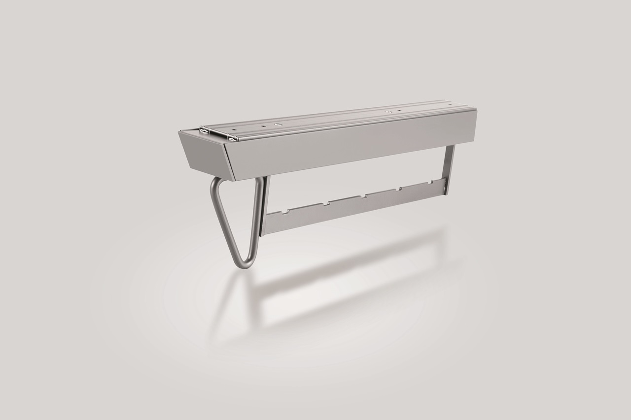 FIRMAX Вешало для плечиков, потолочное крепление, 54х425х137 (ШхГхВ), серый. Рис. 1