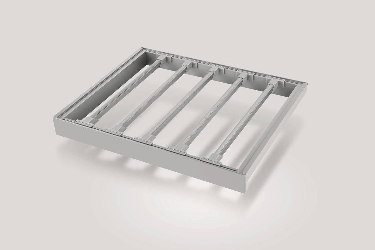 FIRMAX Выдвижная брючница наборного типа в базу 600 мм, 564х420х56 (ШхГхВ), серый. Рис. 1