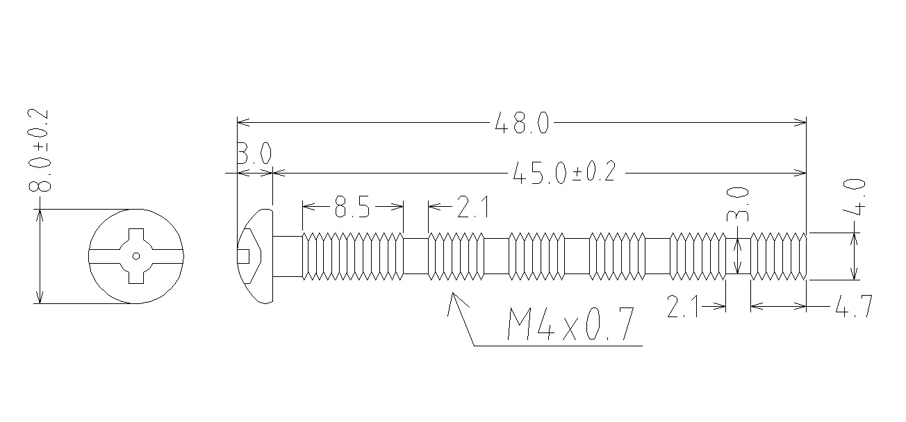 FIRMAX Винт с полукруглой шляпкой под крест М4х45, вариационный, сталь, оцинкованный (Комплект 100 шт). Рис. 2