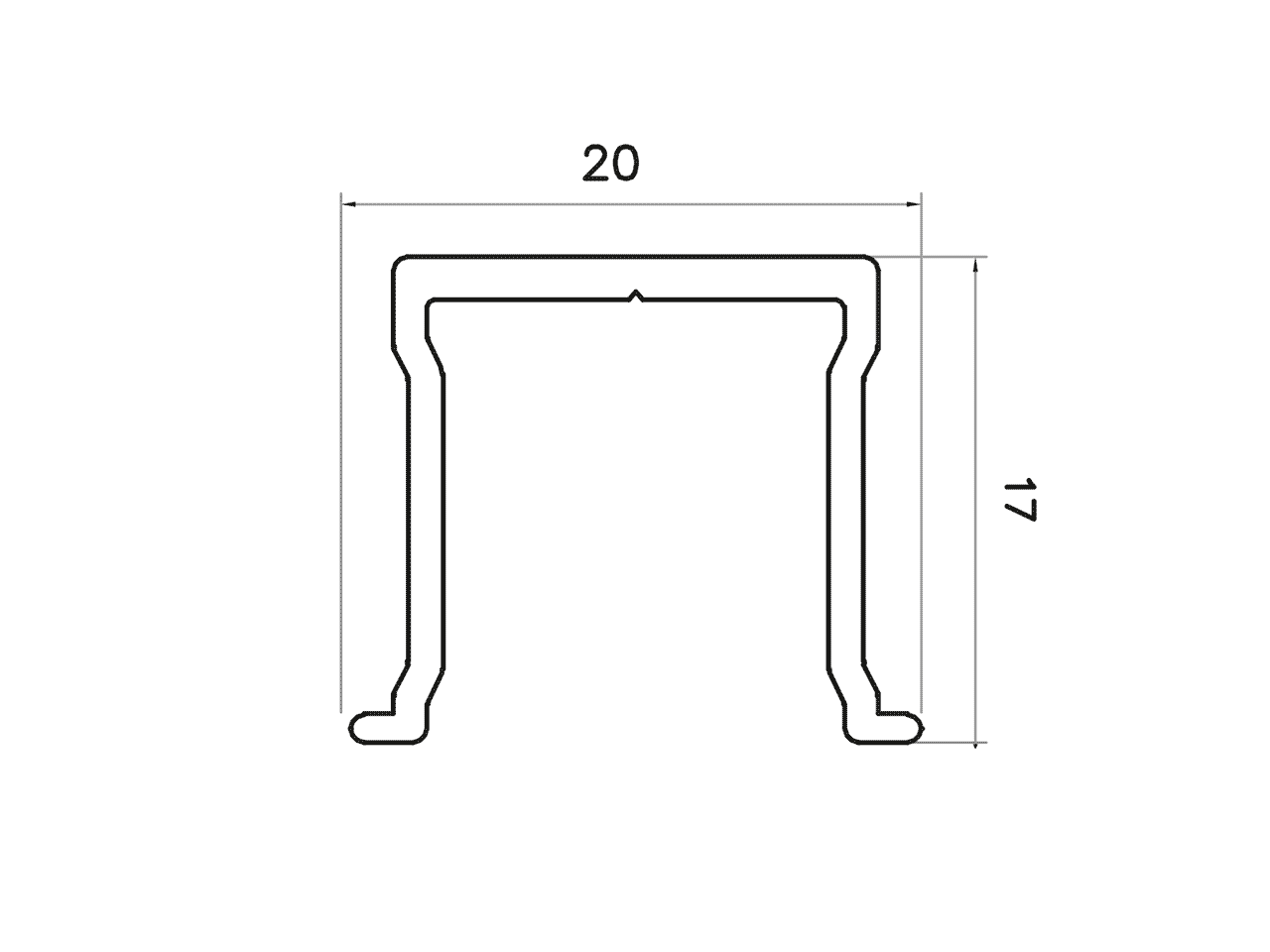FM181 Направляющий профиль-вставка для деревянной двери, L-2000 мм, черный. Рис. 2