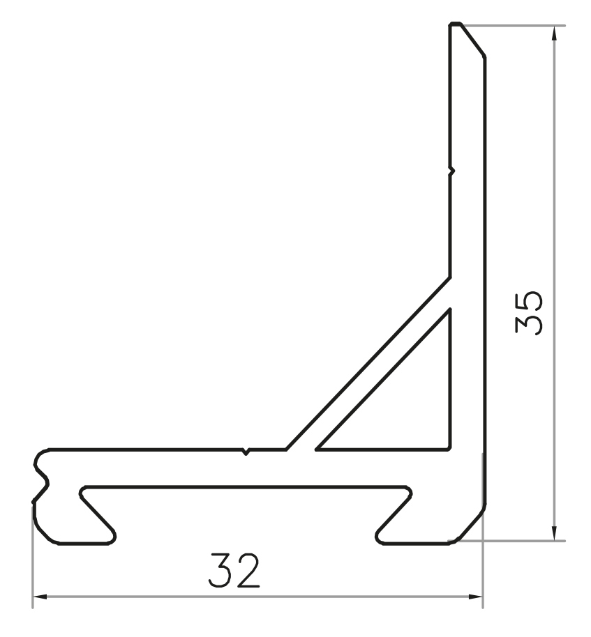 FM183 Кронштейн стеновой для направляющей FM186, L-2000 мм, черный. Рис. 2