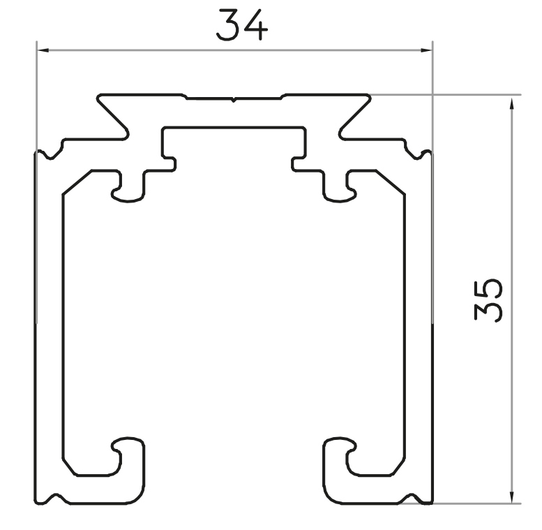 FM186 Направляющая для FM903/905/910/911, L-2000 мм, черный. Рис. 2