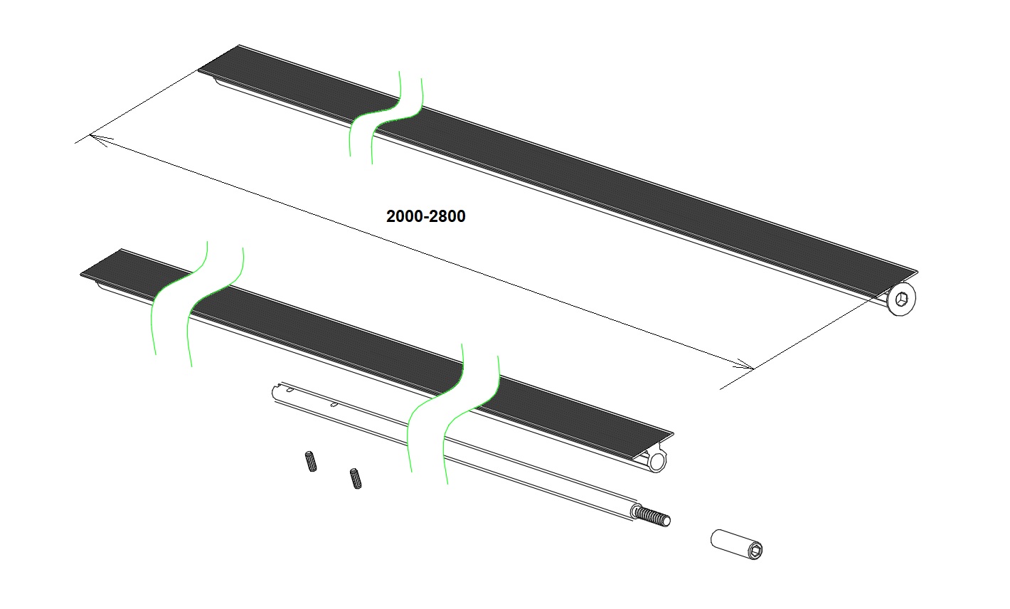 FM206 Корректор фасада под сквозную фрезеровку, L=1600-2000 мм, серебро, FIRMAX.. Рис. 3
