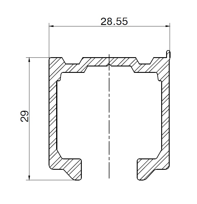 FM909A/B Верхняя направляющая, L-3000 мм, серебро. Рис. 2 FM909A/B Верхняя направляющая, L-3000 мм, серебро. Рис. 2