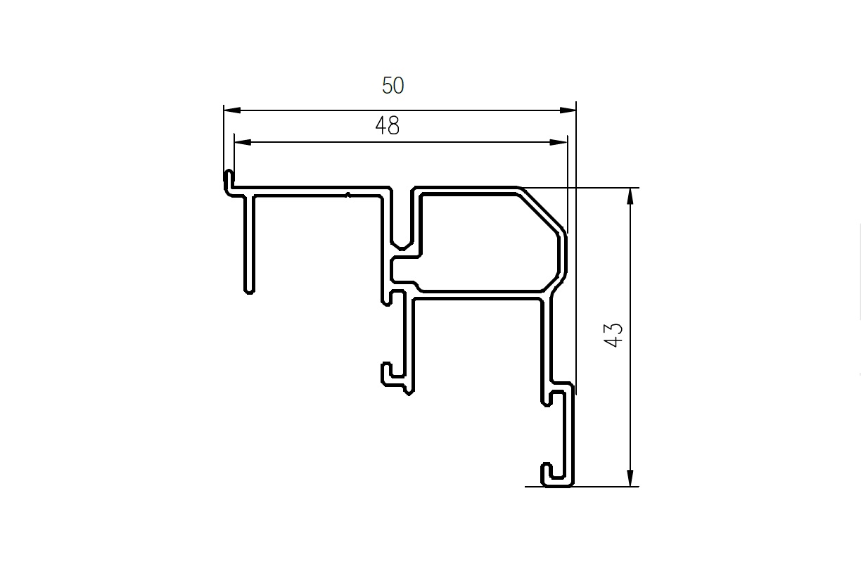 FM602 Направляющая нижняя, накладной монтаж, серебро, L=5000 мм, FIRMAX.. Рис. 2