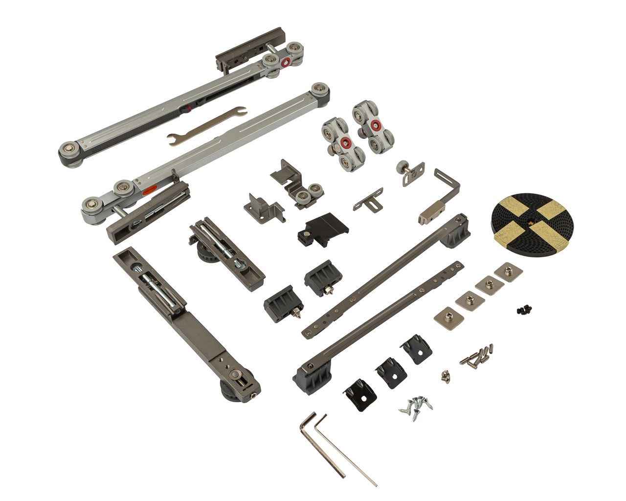 FM910C Комплект для 3-х (1+2) дверей из алюминиевого профиля с каскадным плавным закрыванием. Рис. 2