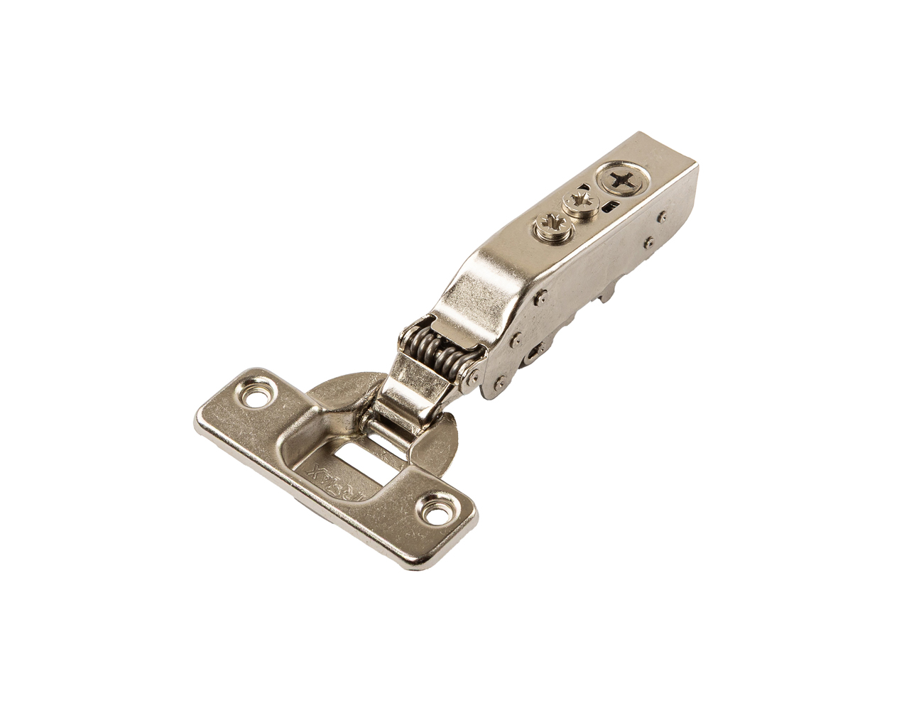 Петля для тонких (10-20мм) накладных дверей Firmax Advanced PLUS, Soft-Close, Anyway Click-On, угол открывания 110°, 48мм. Рис. 1