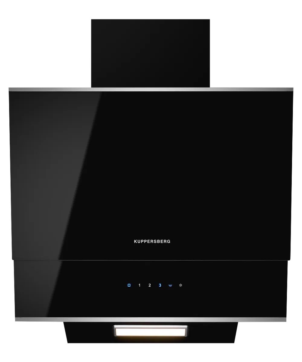 F 600 BX Вытяжка наклонная, черная с элементами нержавейки. Рис. 1